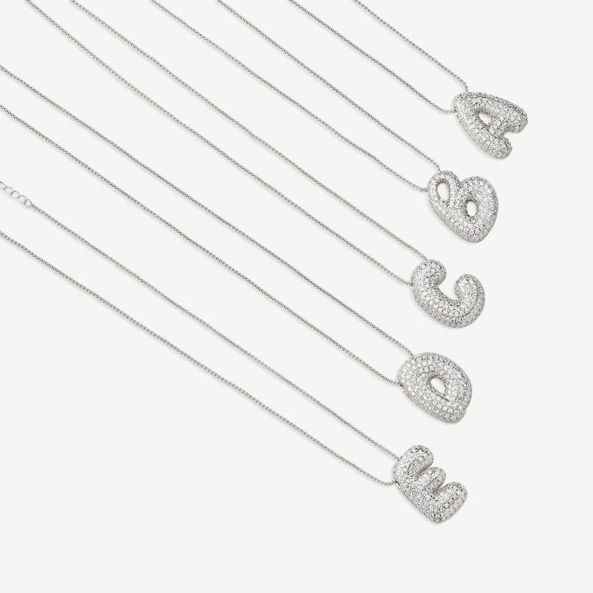 Pave Initial Bubble Necklace