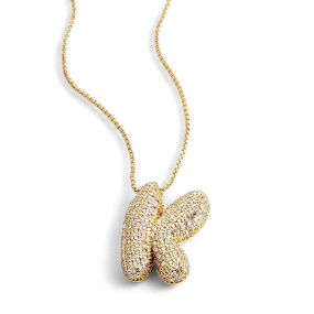 Pave Initial Bubble Necklace