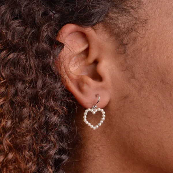Pearl Heart Earrings