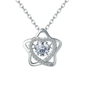 (Pendant Only) Zircon Heart-shaped Star Silver Pendant for Women