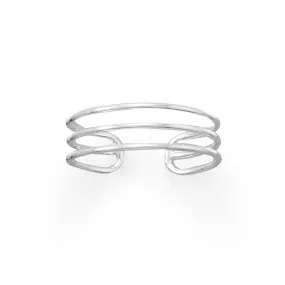 Polished Triple Row Toe Ring