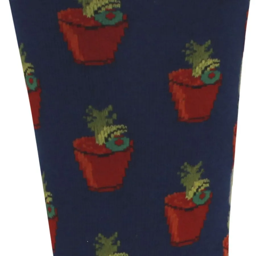 'Poppy' Bloody Mary Recipe Cotton Socks in Insignia Blue by Brown Dog Hosiery