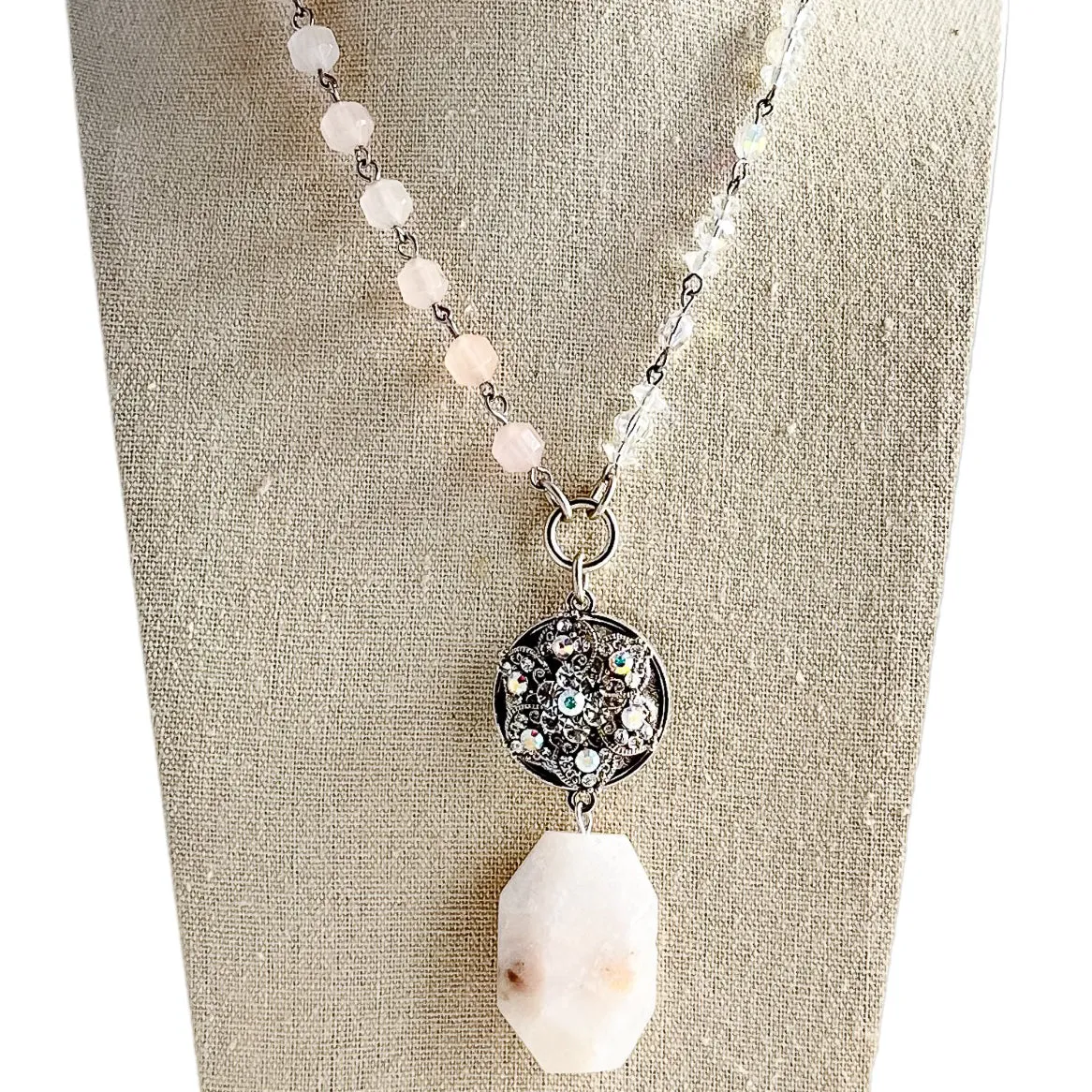 Pretty in Pink Long Beaded Bauble Necklace