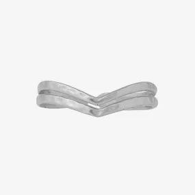 PURA VIDA CHEVRON TOE RING SILVER NEW!