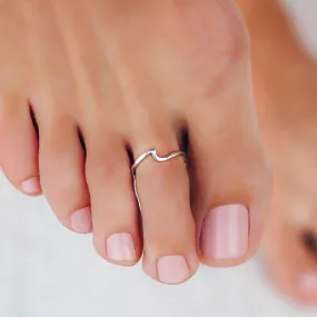 PURA VIDA WAVE TOE RING SILVER NEW!
