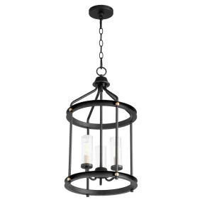 Quorum Empire 829-3-6980 Entry - Textured Black / Aged Brass Traditional