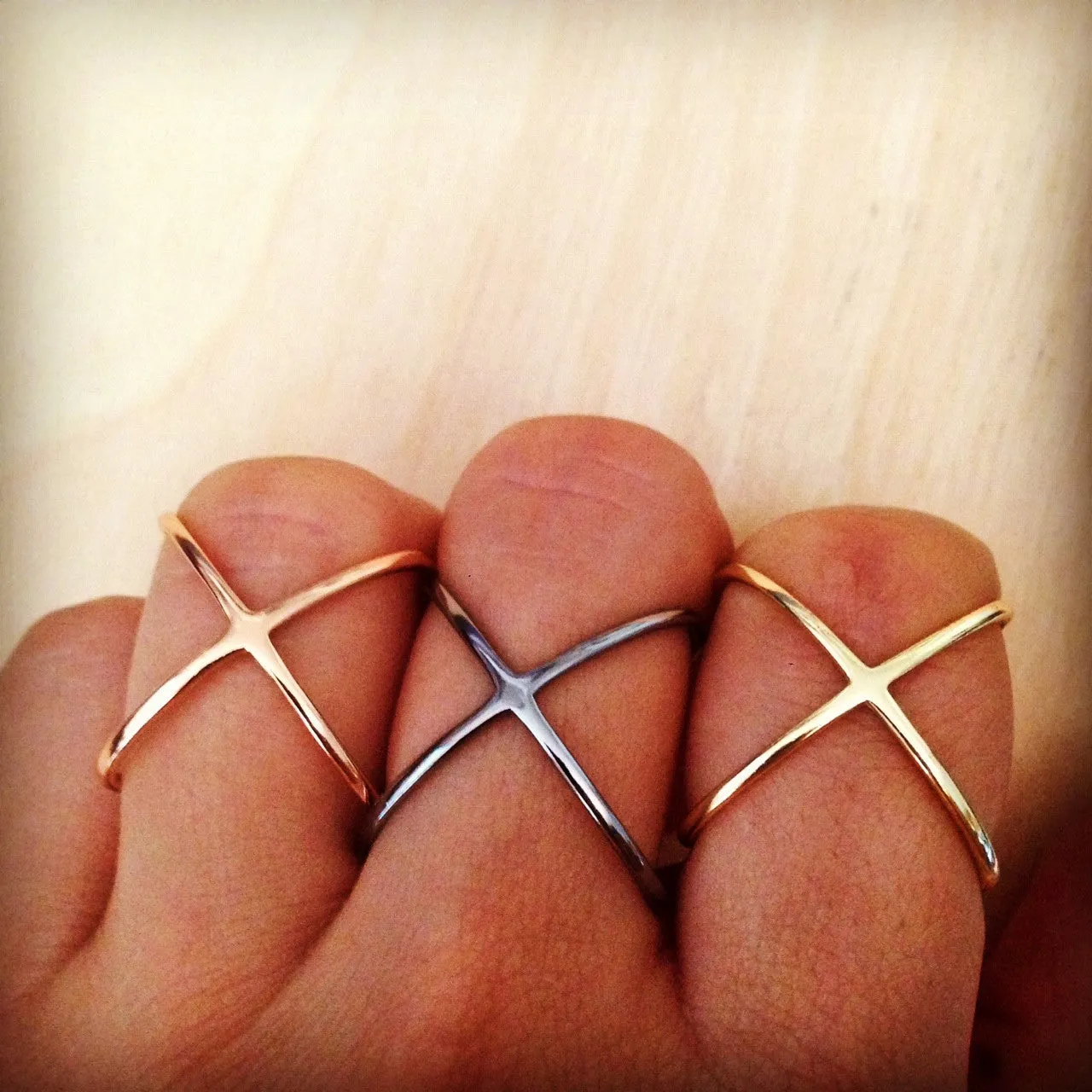"Kriss-Kross" Sterling Silver X Band Ring