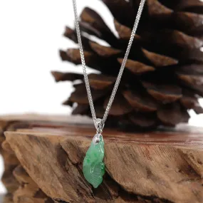 RealJade® "Prosperity Every Year (年年有鱼)" Lucky Fish Carving Pendant Necklace Natural Jadeite Jade