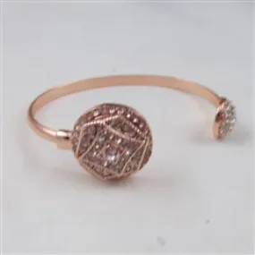 Rhinestone & Rose Gold Bangle Bracelet