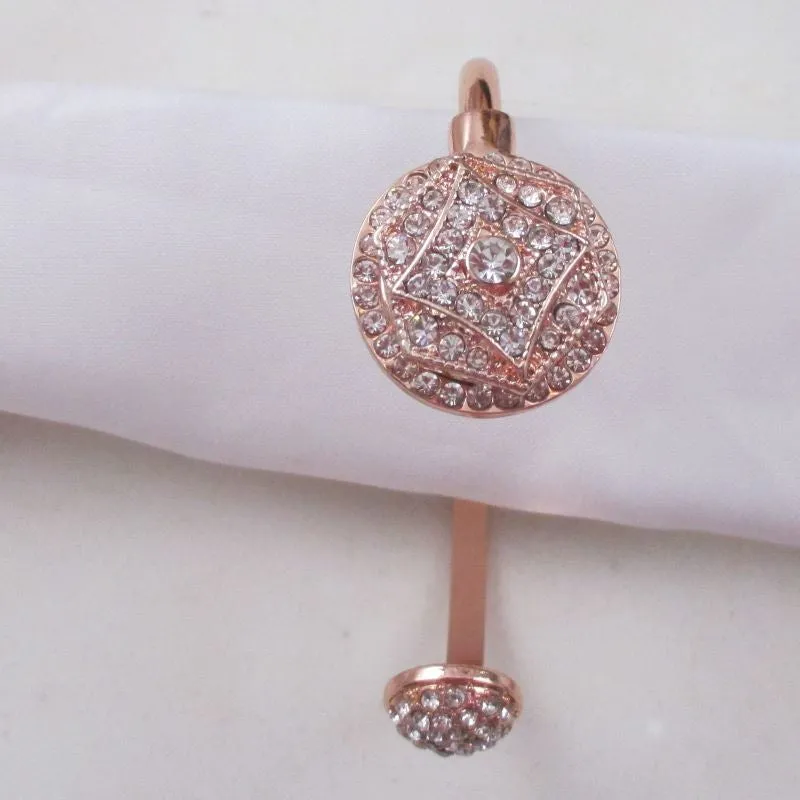 Rhinestone & Rose Gold Bangle Bracelet