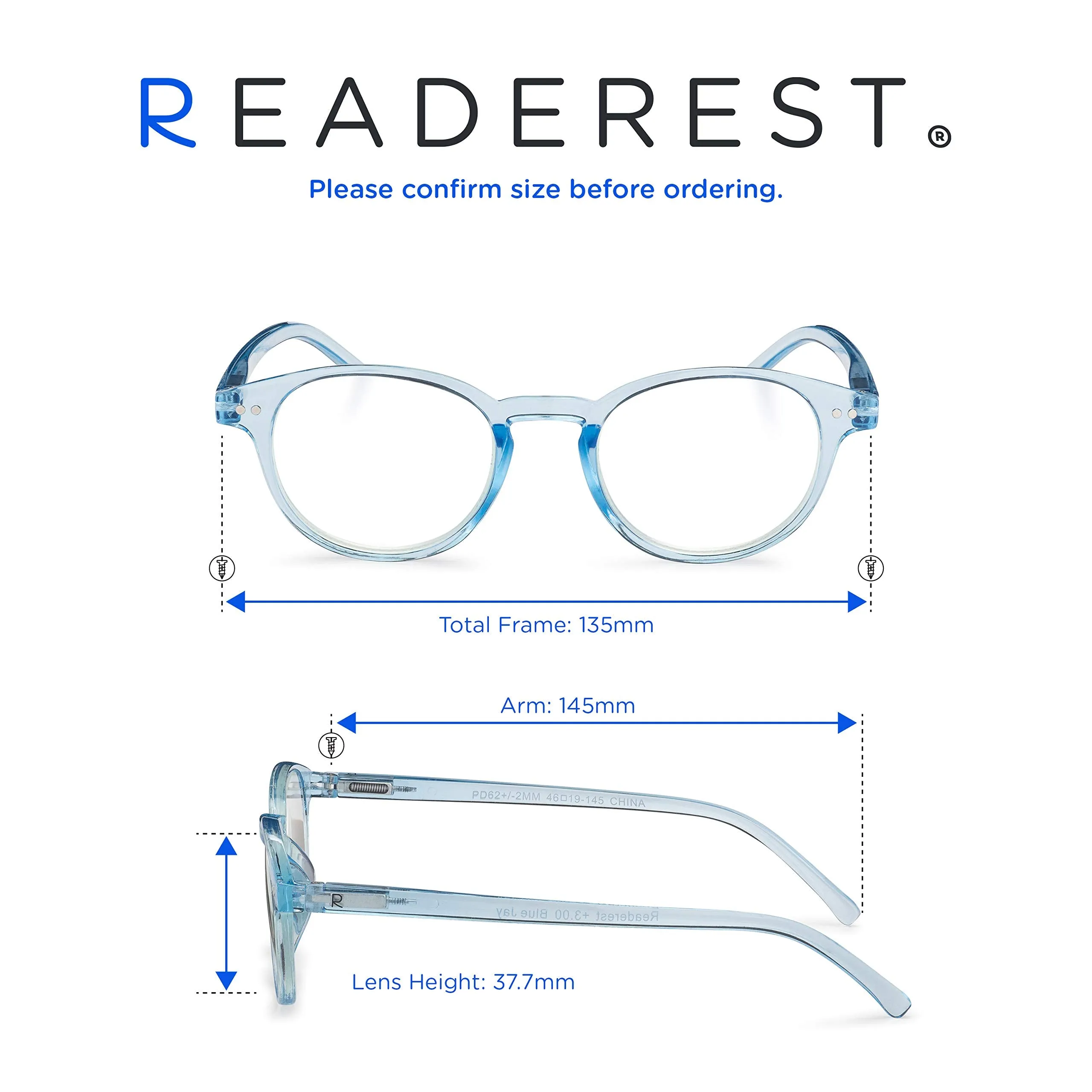 Round-Blue-Light-Blocking-Reading-Glasses-Light-Blue-2-75-Magnification-Computer-Glasses