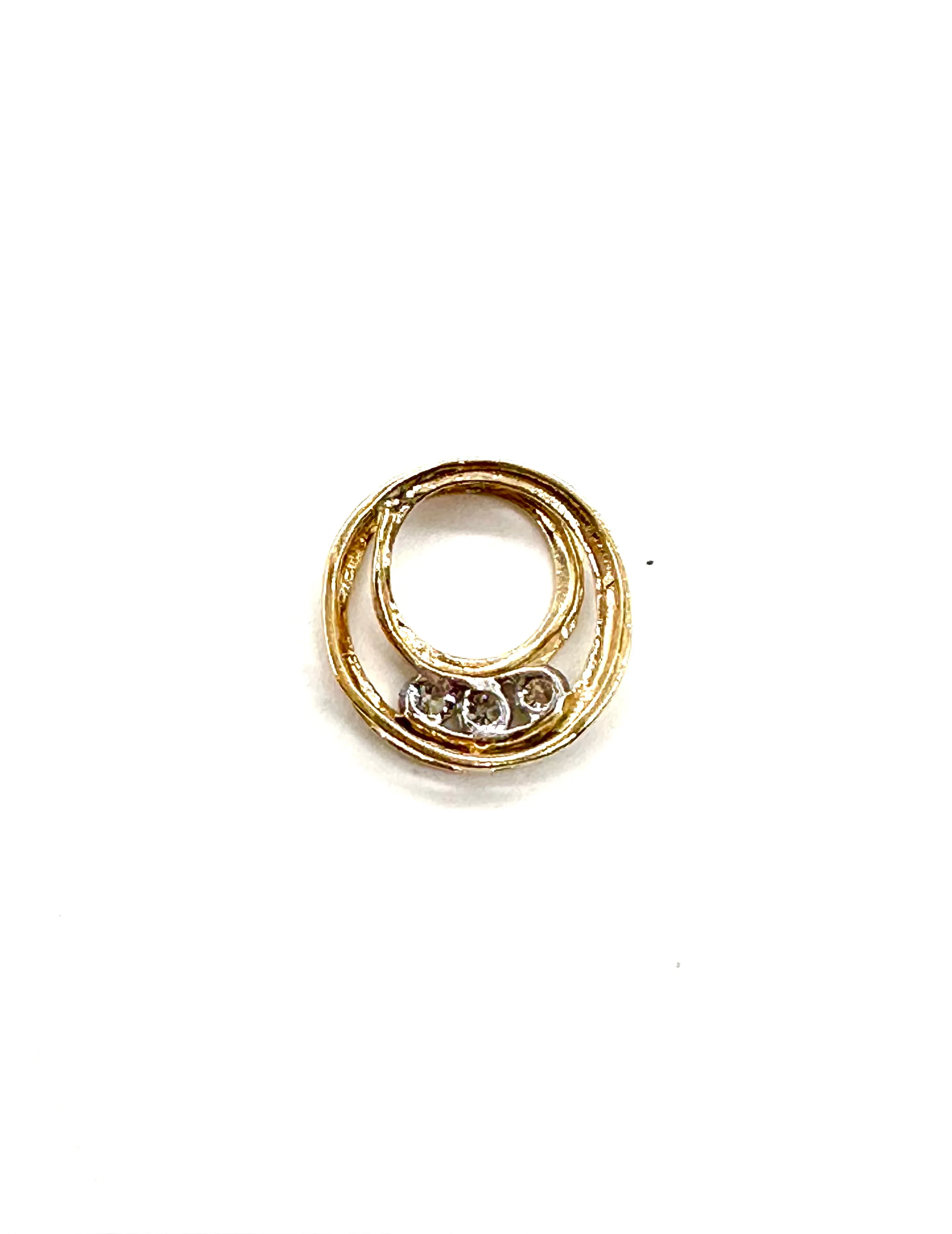 Round diamond slide pendant