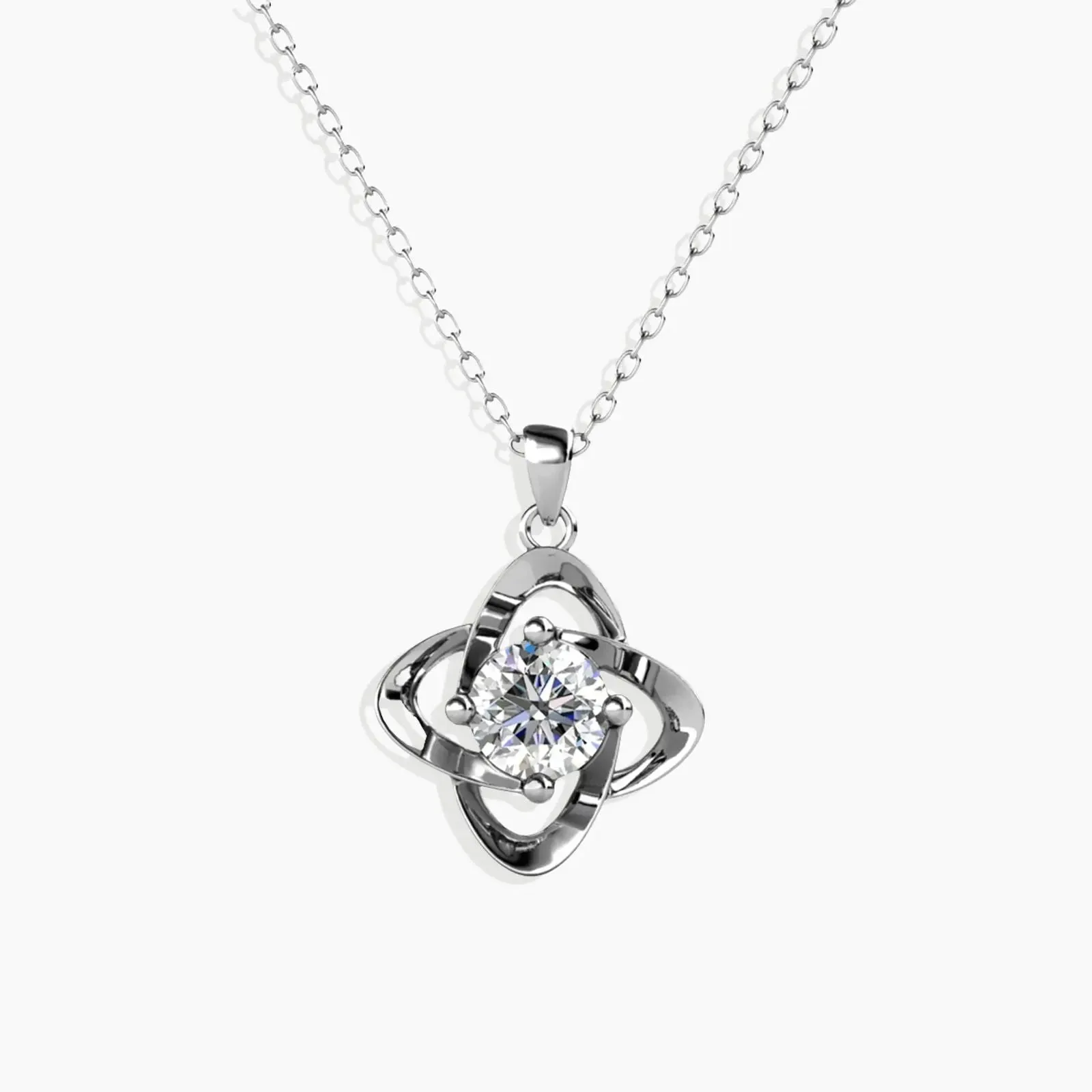Round Moissanite Bond Pendant Necklace in Sterling Silver - Symbolizing Eternal Connection - Irosk Australia®