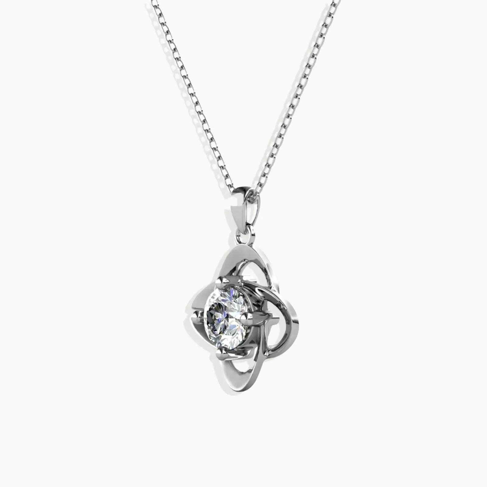 Round Moissanite Bond Pendant Necklace in Sterling Silver - Symbolizing Eternal Connection - Irosk Australia®