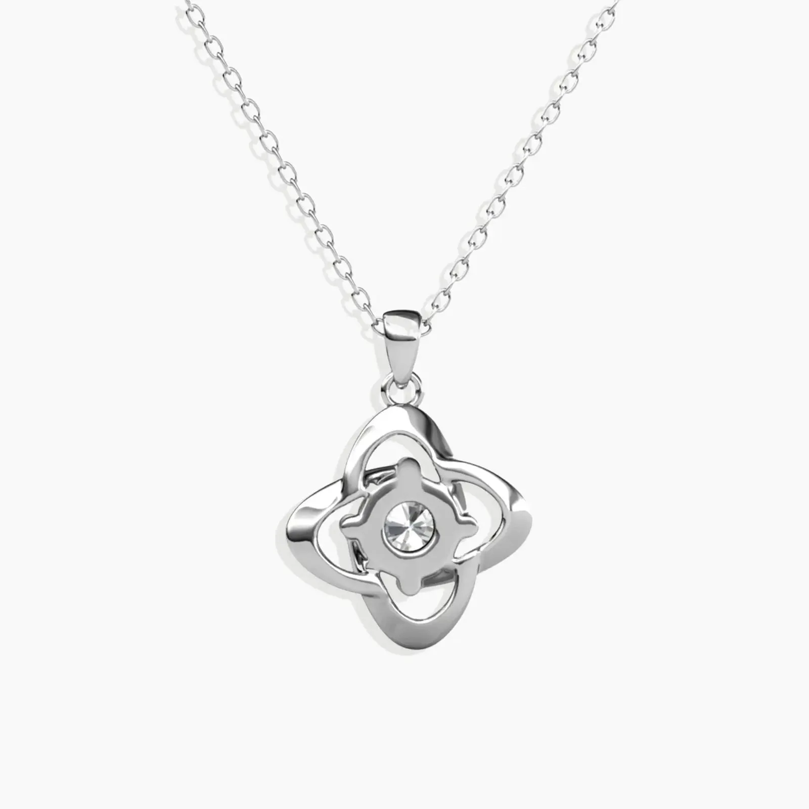 Round Moissanite Bond Pendant Necklace in Sterling Silver - Symbolizing Eternal Connection - Irosk Australia®