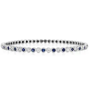 Sapphire and diamond tennis bracelet