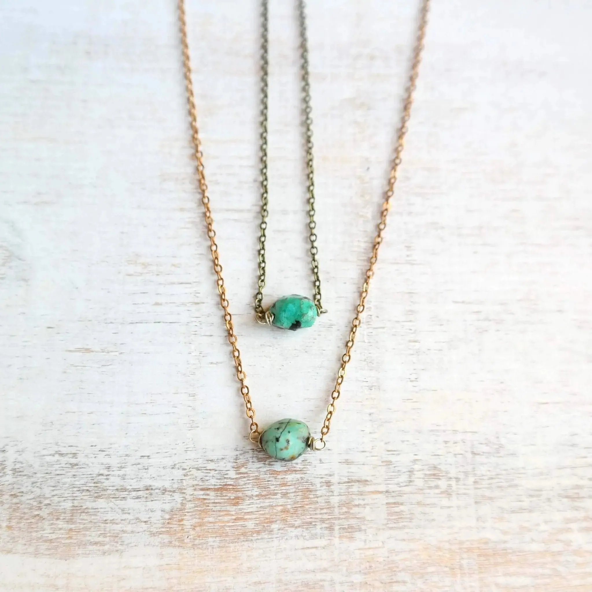 Short Necklace with Turquoise Stone