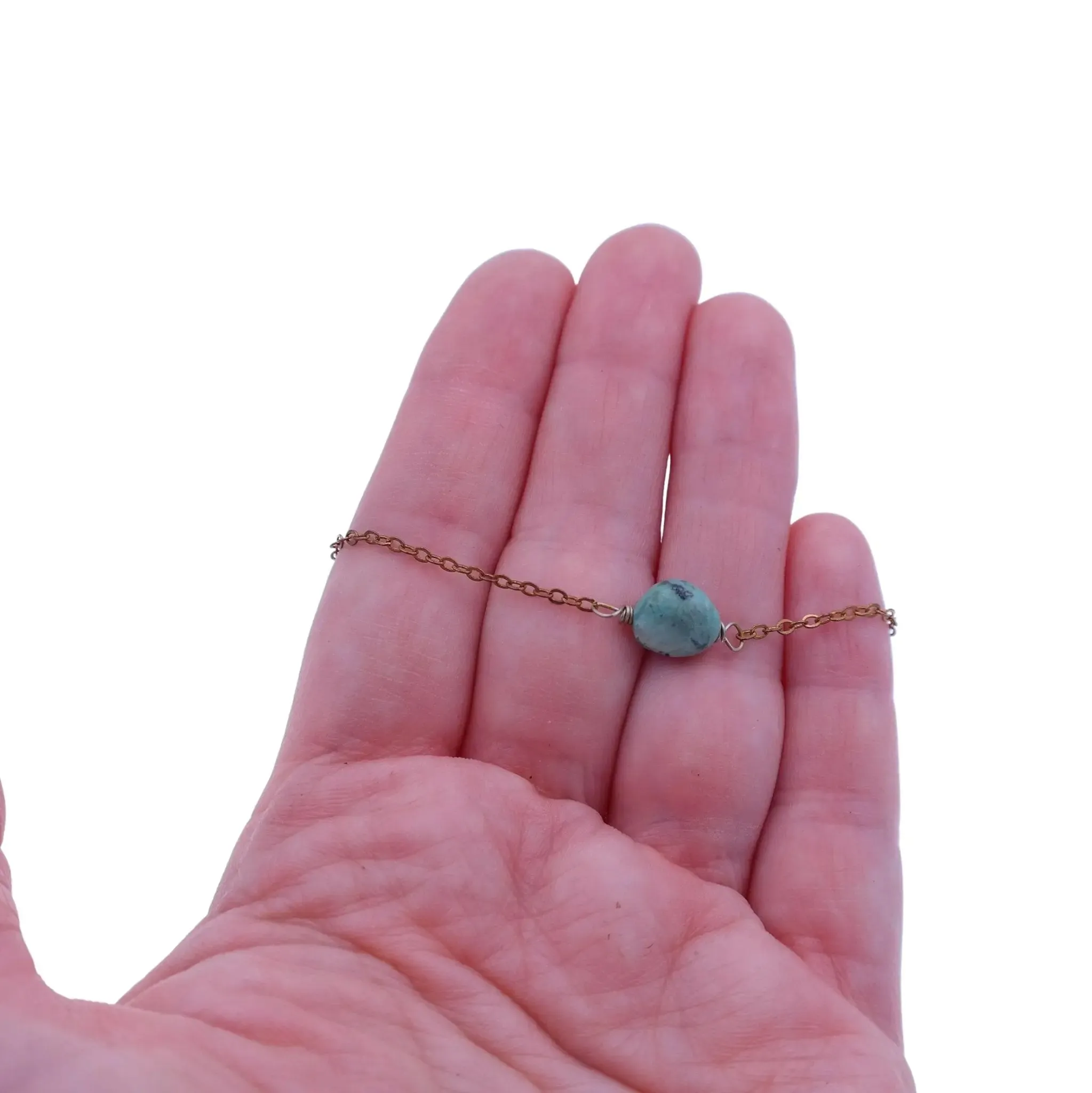 Short Necklace with Turquoise Stone