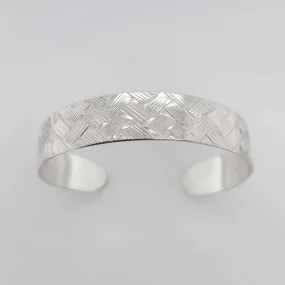Silver 1/2" Salish Weave Bracelet