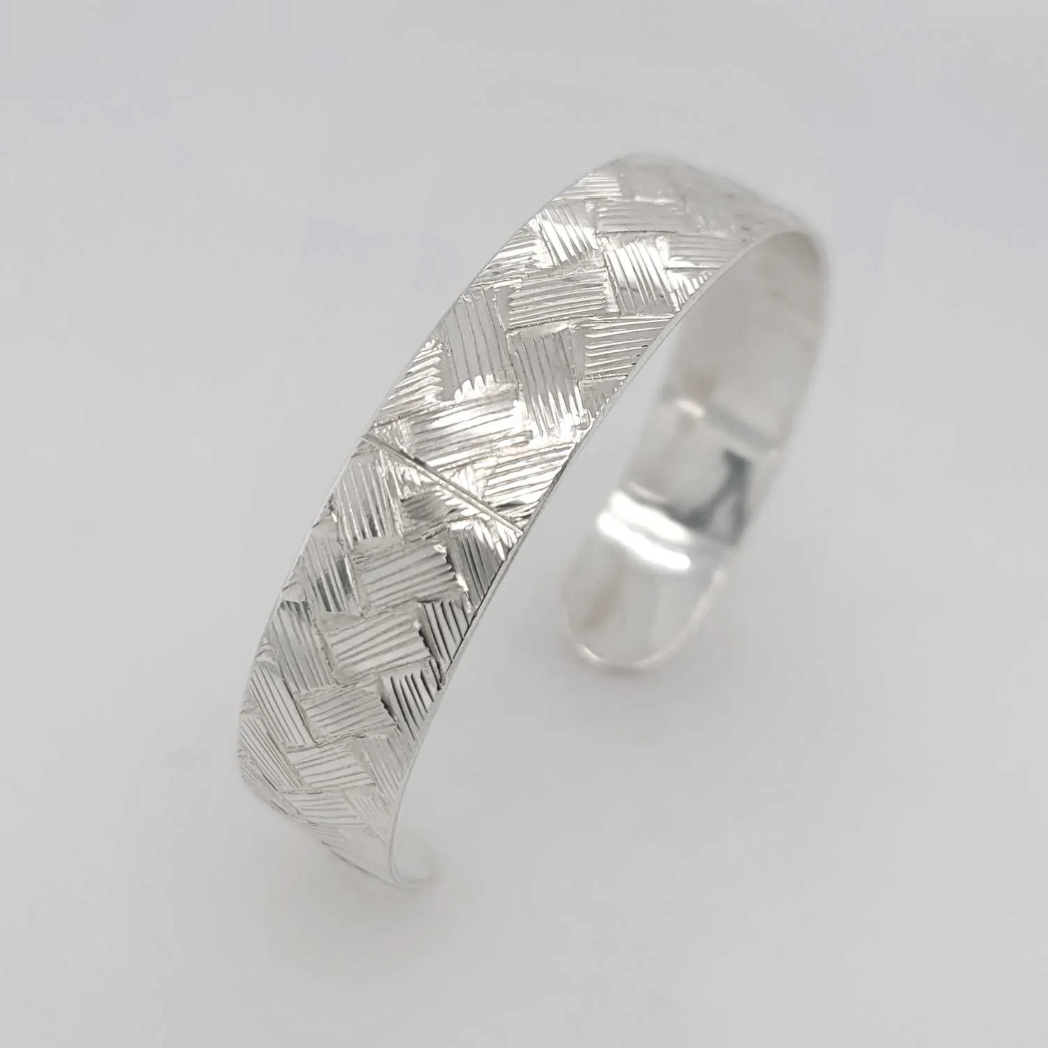 Silver 1/2" Salish Weave Bracelet