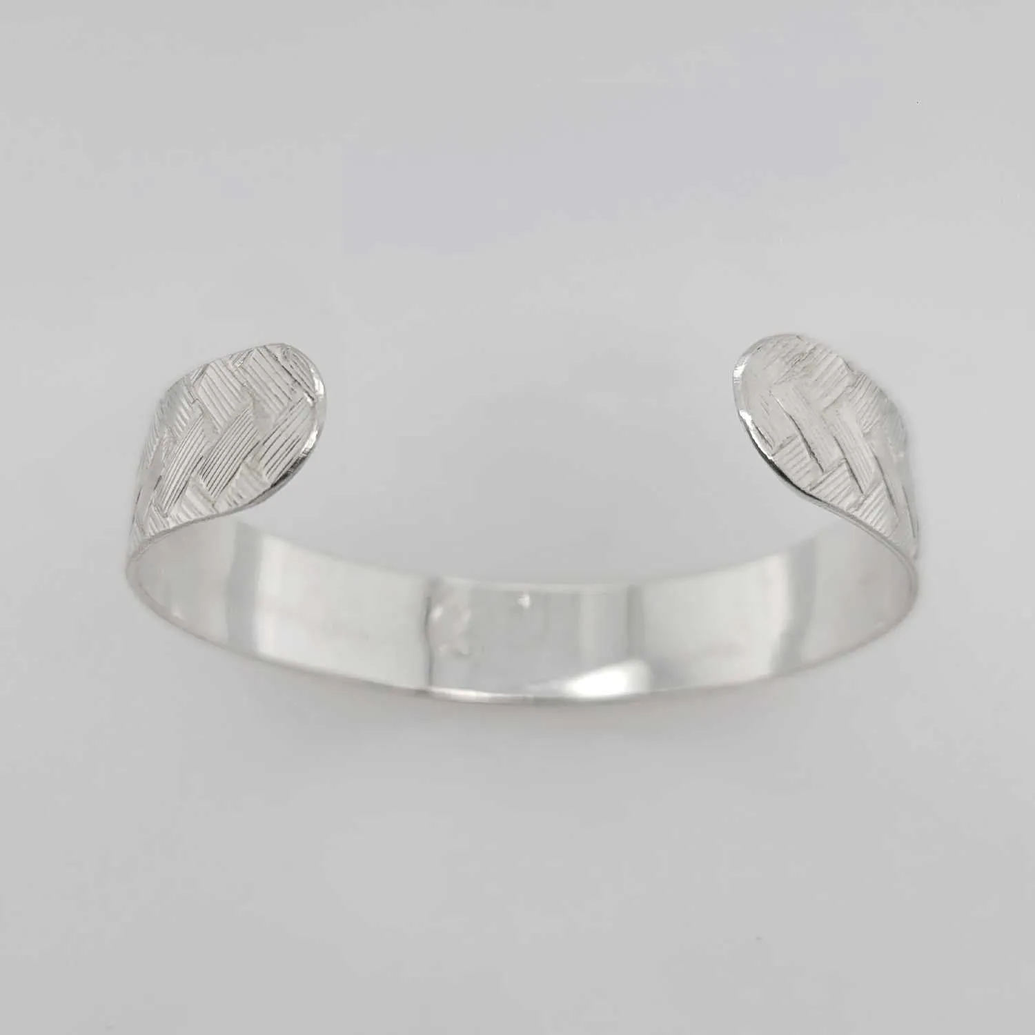 Silver 1/2" Salish Weave Bracelet