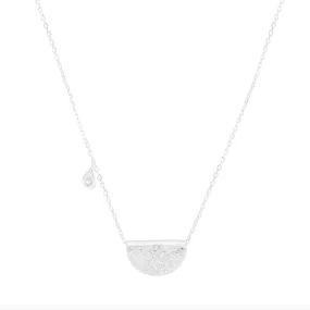Silver Calm Your Soul Lotus Birthstone Necklace