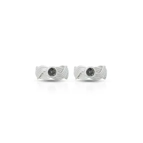Silver Center CZ Gem Stone with Wave Design Bichhiya for Girls