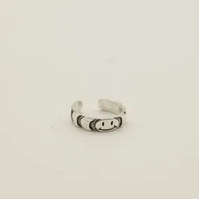 Smiley Face Sterling Silver Toe Ring