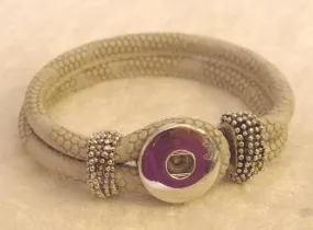 Snap Button Bracelet - Leather Design