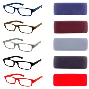 Soft Touch Stitched Rectangular Shape Readers With Matching Hard Case