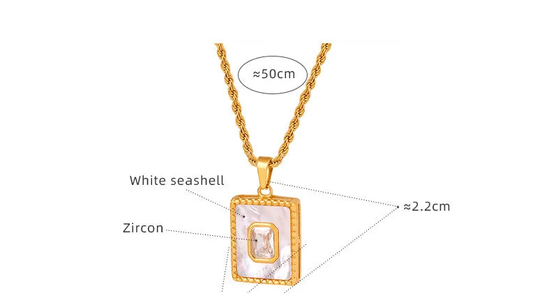 Square Mother of Pearl Necklace