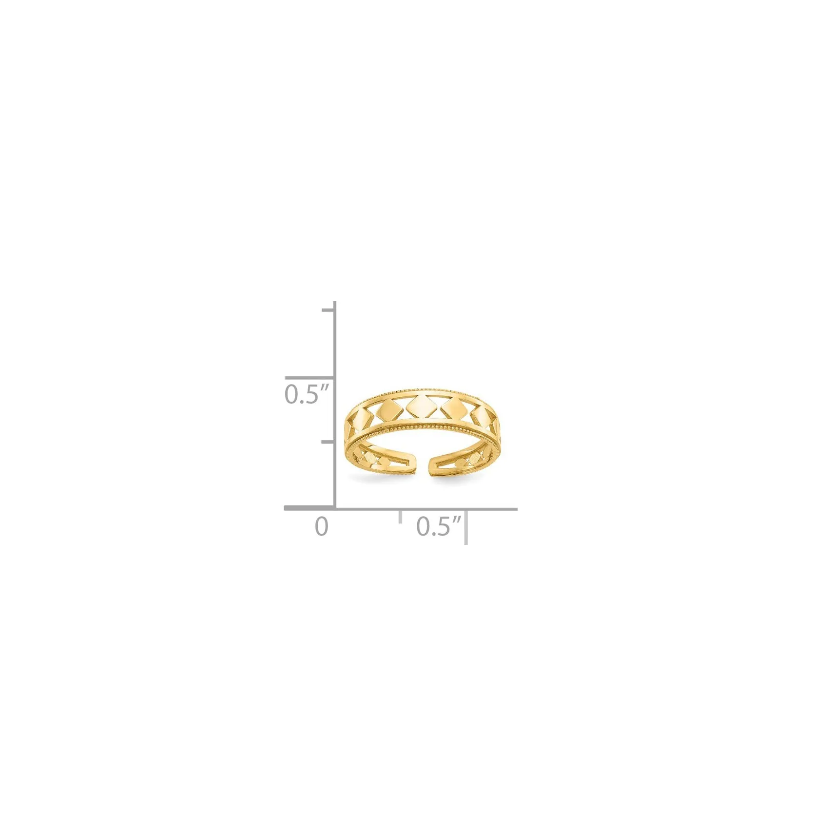 Square Shape Toe Ring (14K)