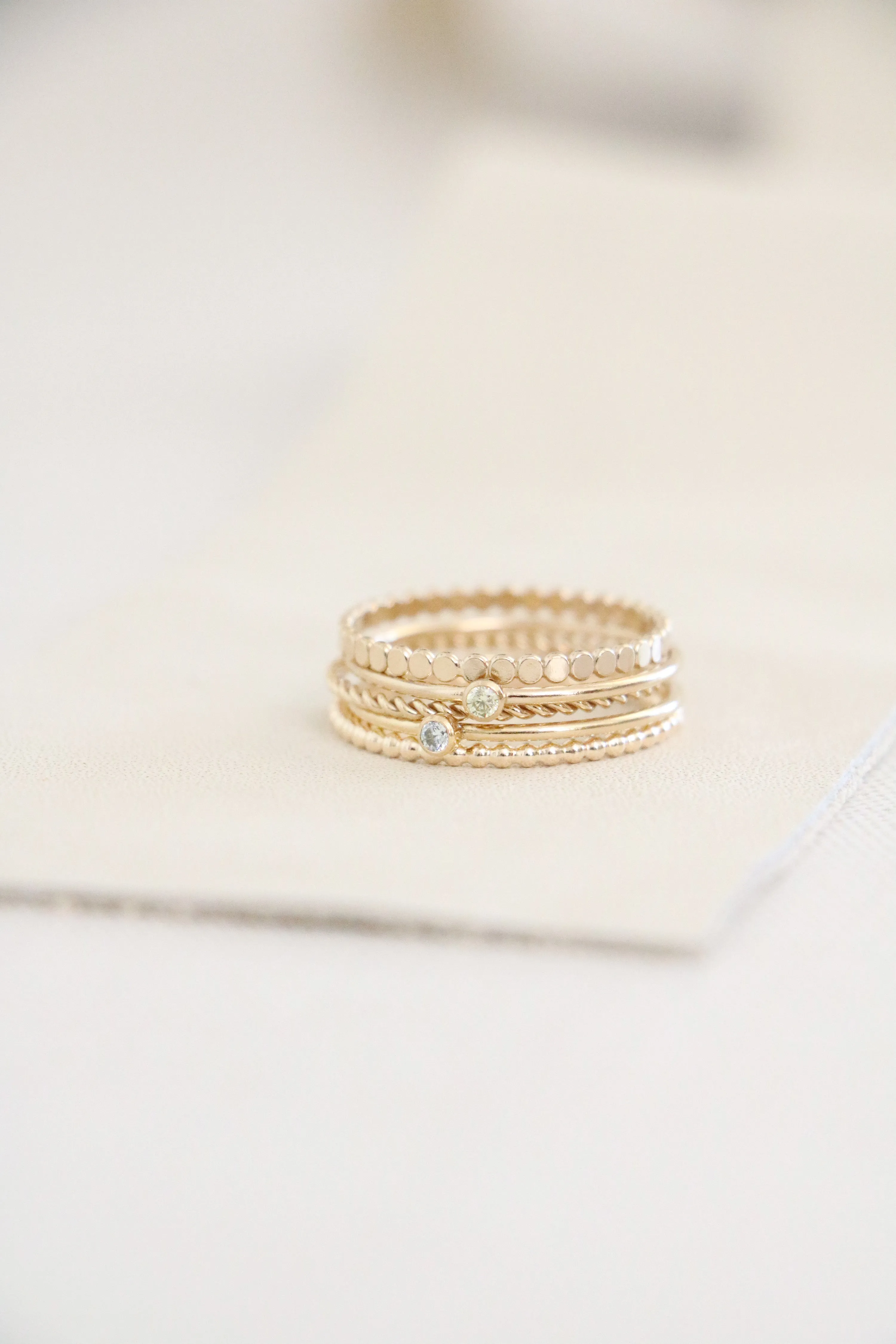 stacking birthstone ring {yellow gold}