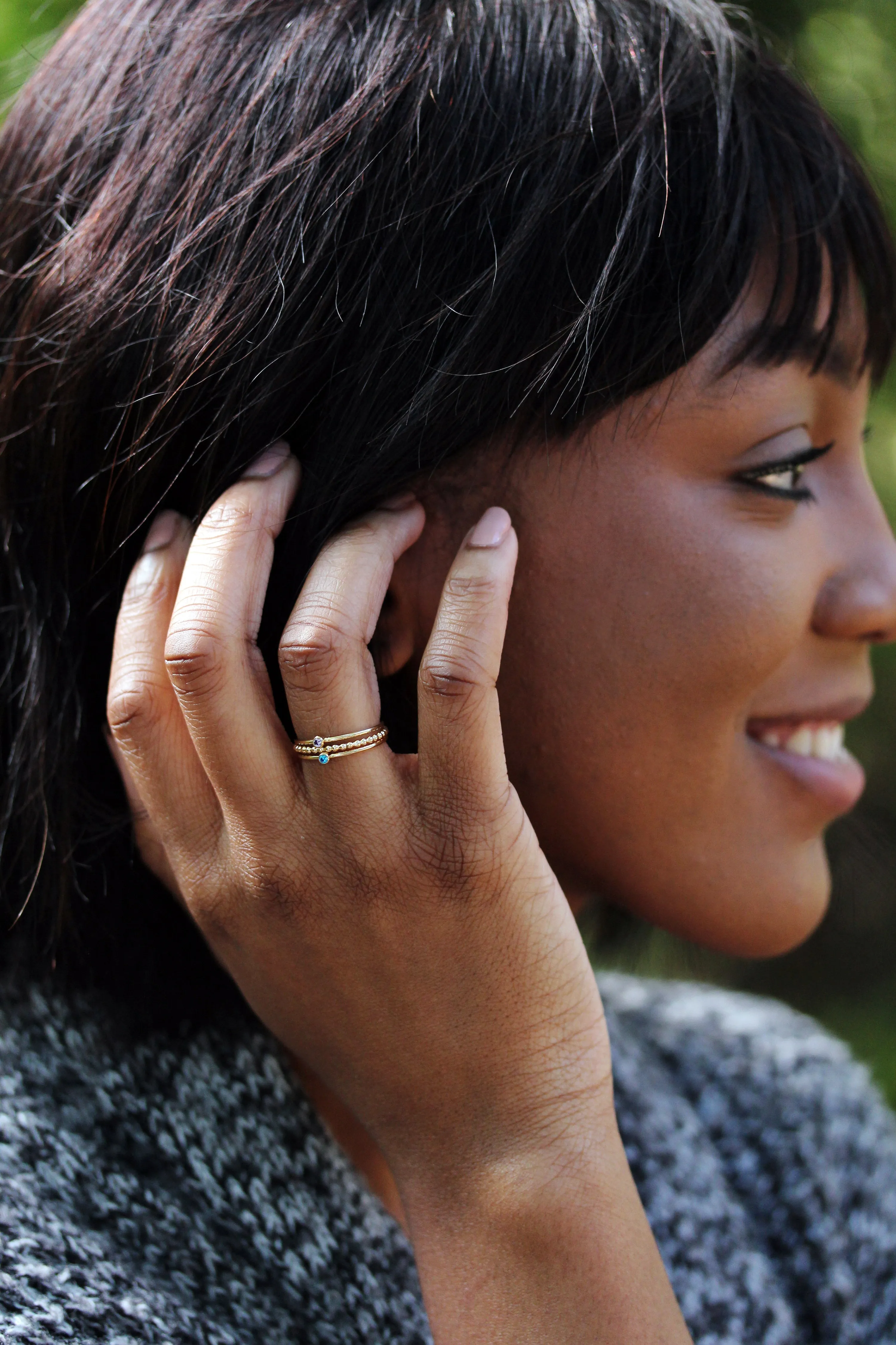 stacking birthstone ring {yellow gold}