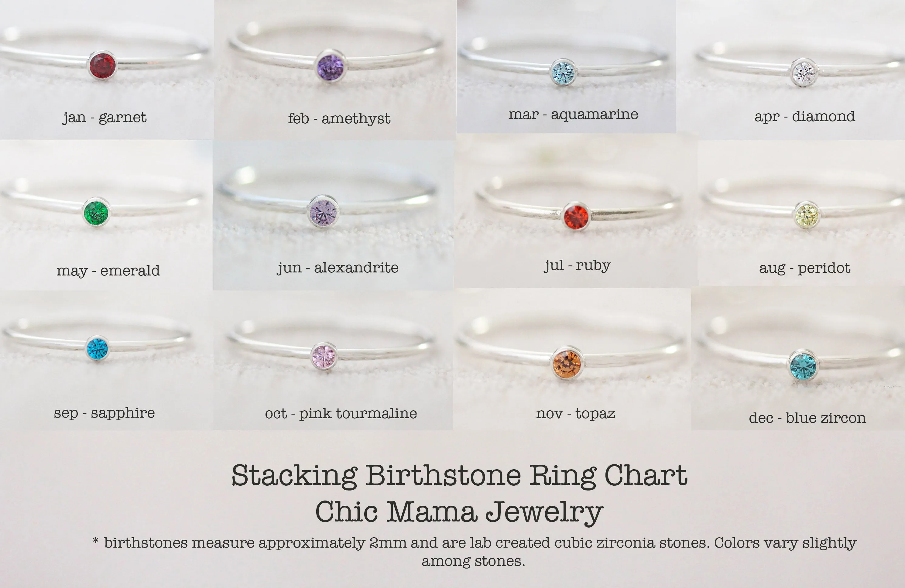 stacking birthstone ring {yellow gold}