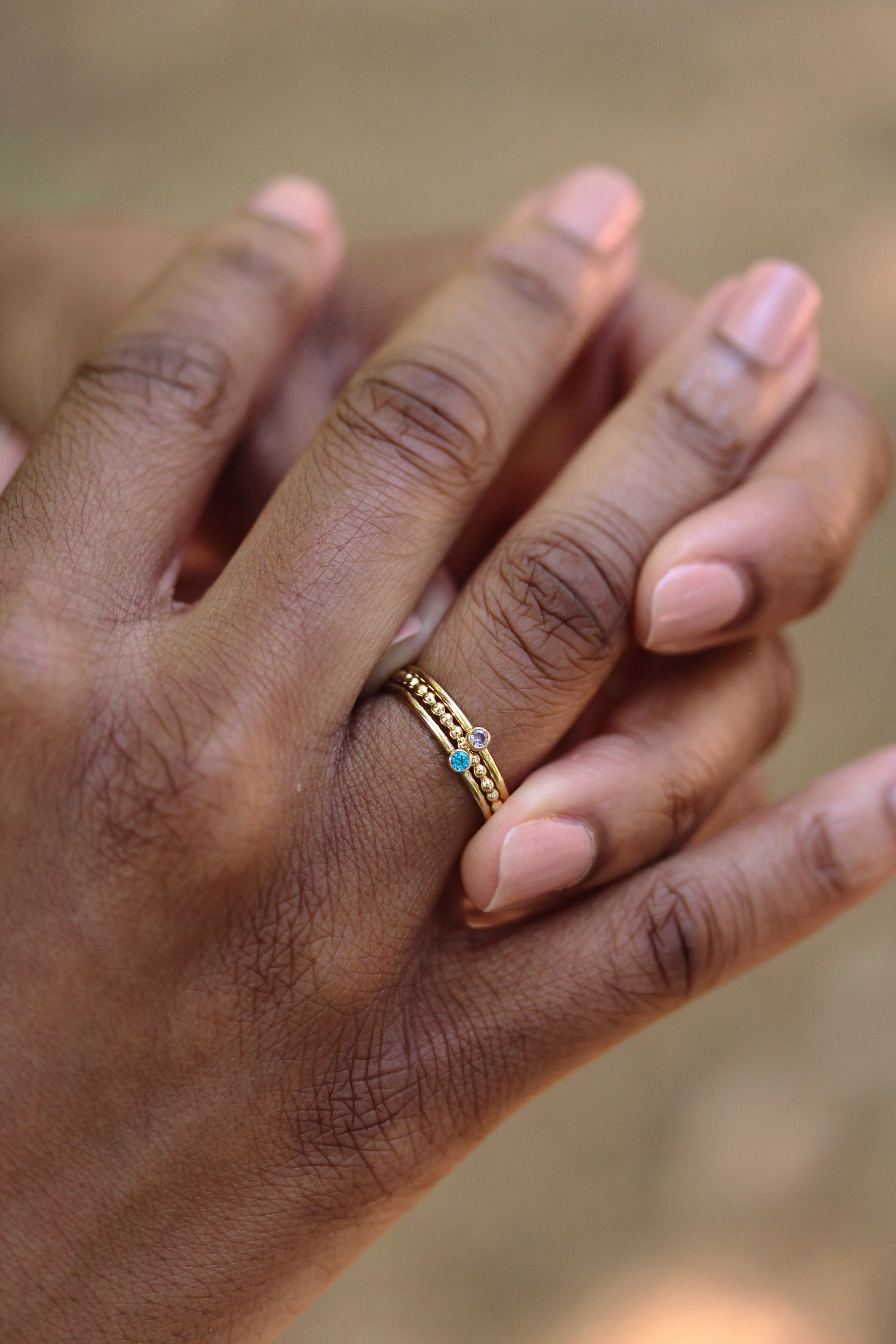 stacking birthstone ring {yellow gold}