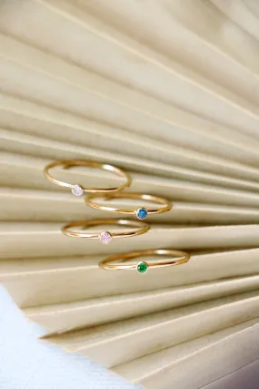 stacking birthstone ring {yellow gold}