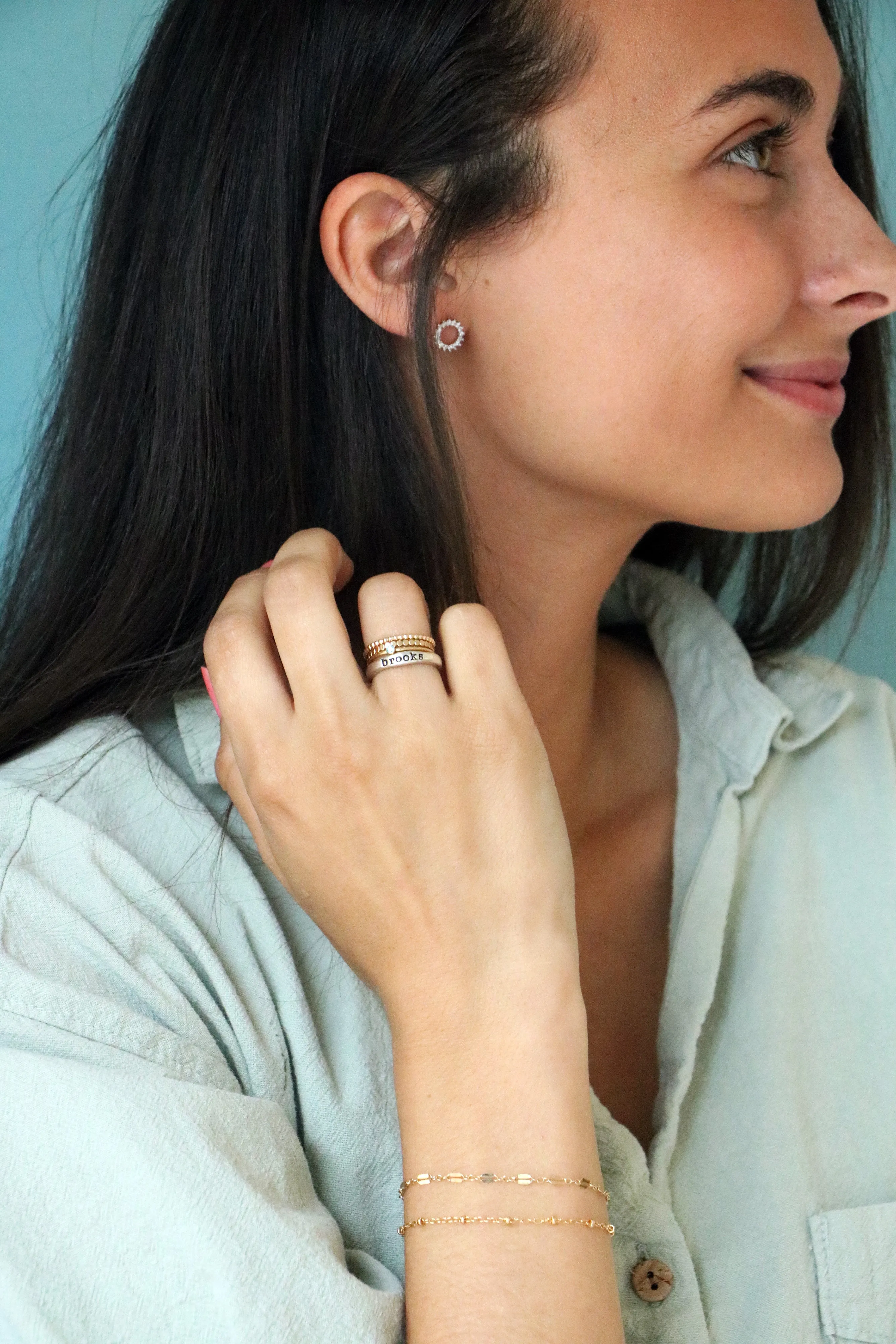 stacking birthstone ring {yellow gold}