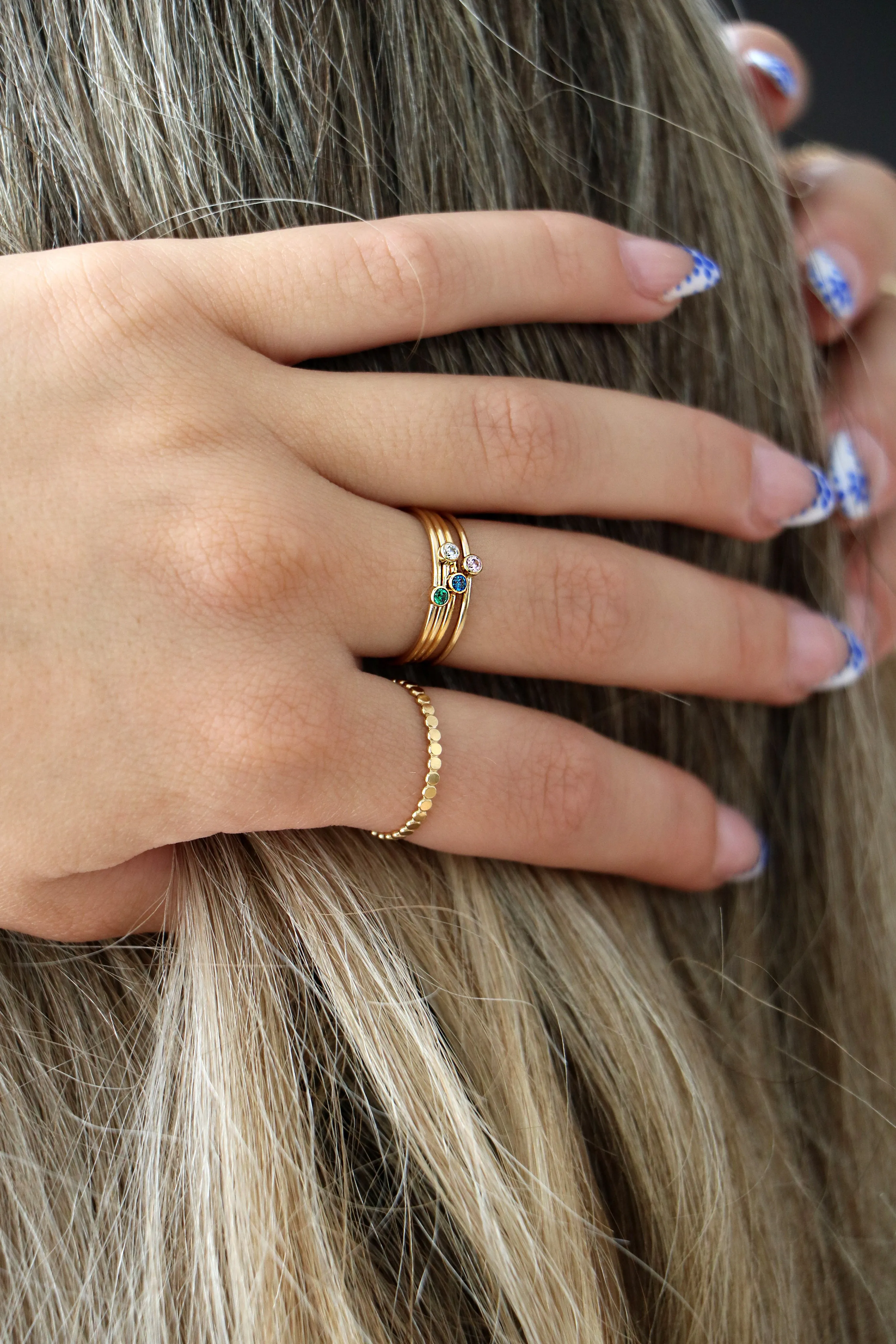 stacking birthstone ring {yellow gold}
