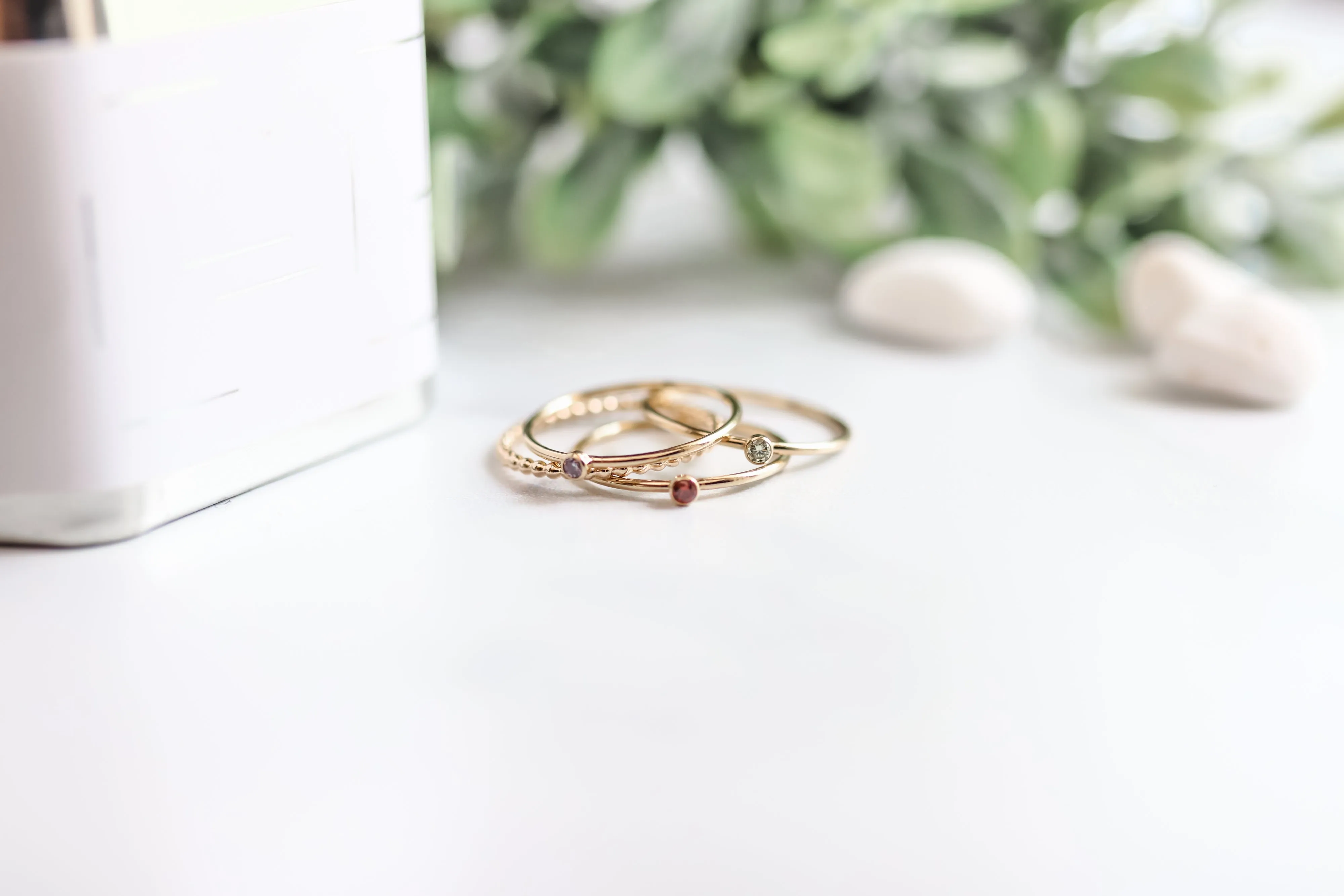stacking birthstone ring {yellow gold}