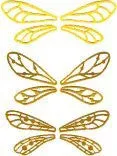 Stained Glass Supplies - Fairy Brass Finish Wing Filigree, 3 sets