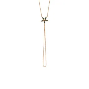STARFISH GOLD BLUE DIAMOND HAND CHAIN