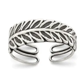 Sterling Silver Antiqued Leaf Toe Ring