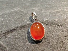 Sterling Silver, Carnelian Small Pendant