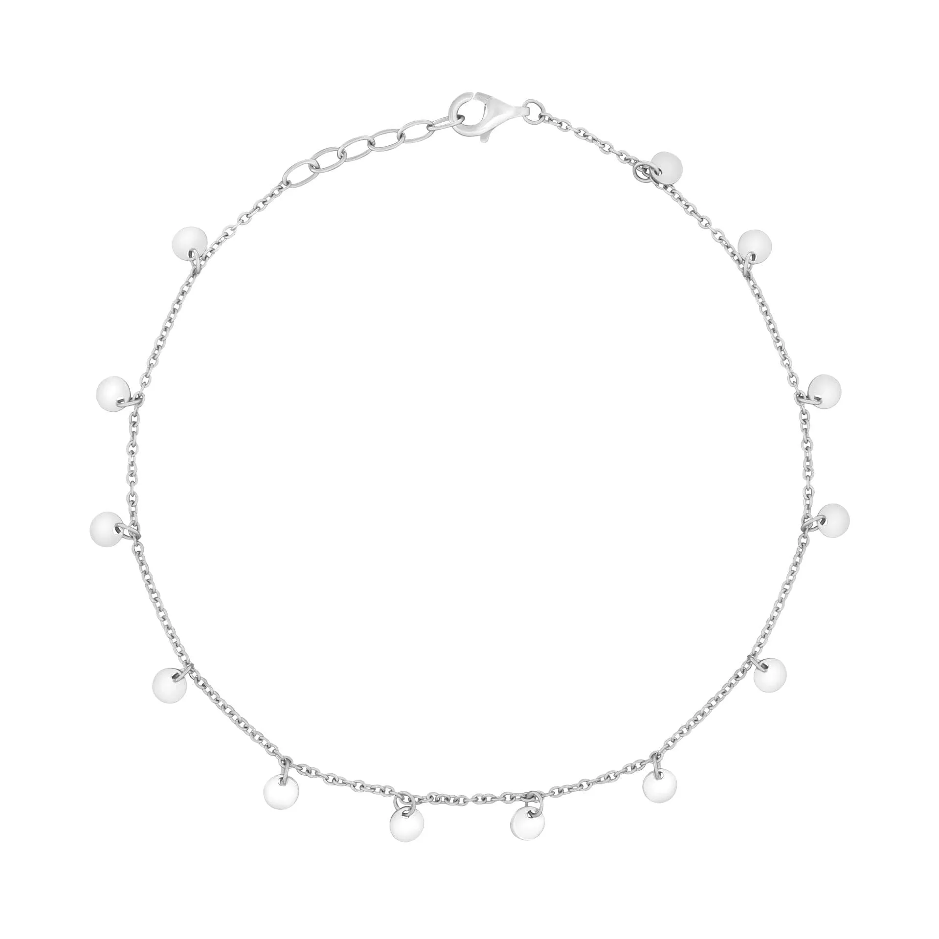 Sterling Silver Mini Disc Ankle Chain K203
