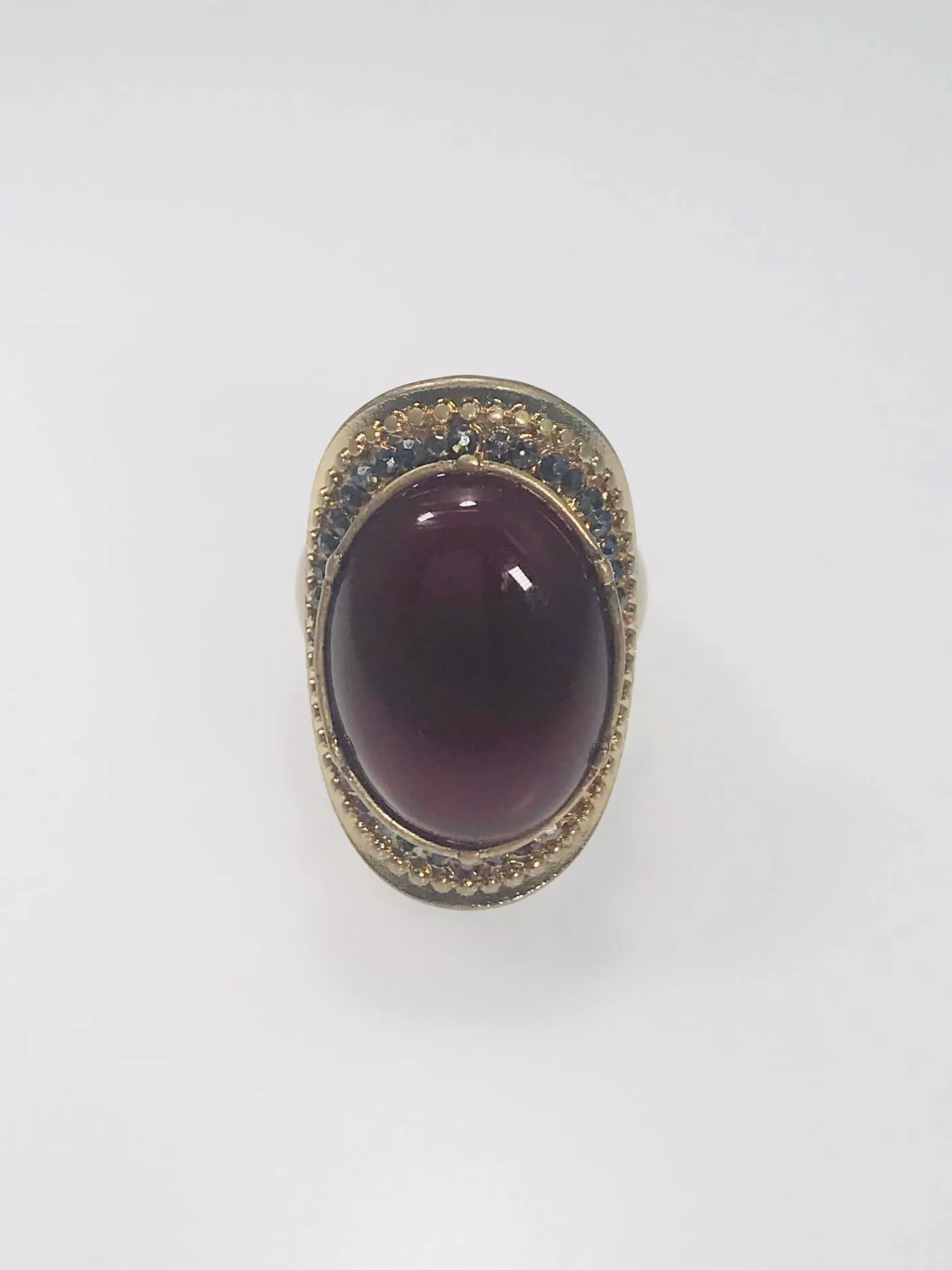Stretch Ethnic Ring With Marron Stone