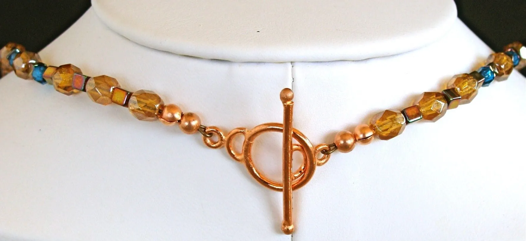 Sunflower: 19" Blown Glass Necklace Set