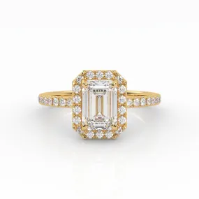 The Emerald Solitaire with Pavé band and Halo