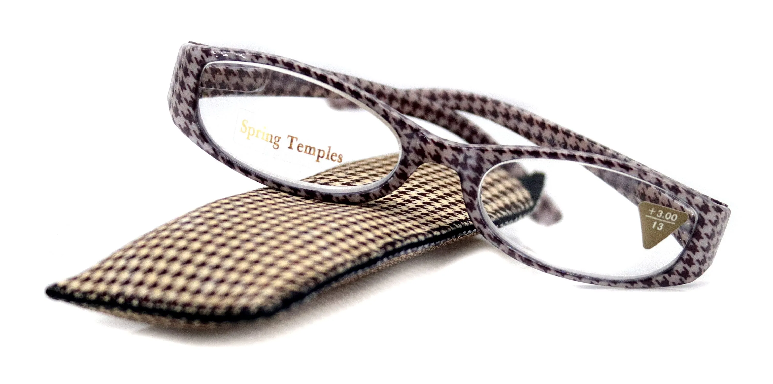 The Scottish, (Premium) Reading Glasses, High End Readers (Brown) Hound Tooth  1.25..  3 Magnifying Eyeglasses. Houndstooth NY Fifth Avenue