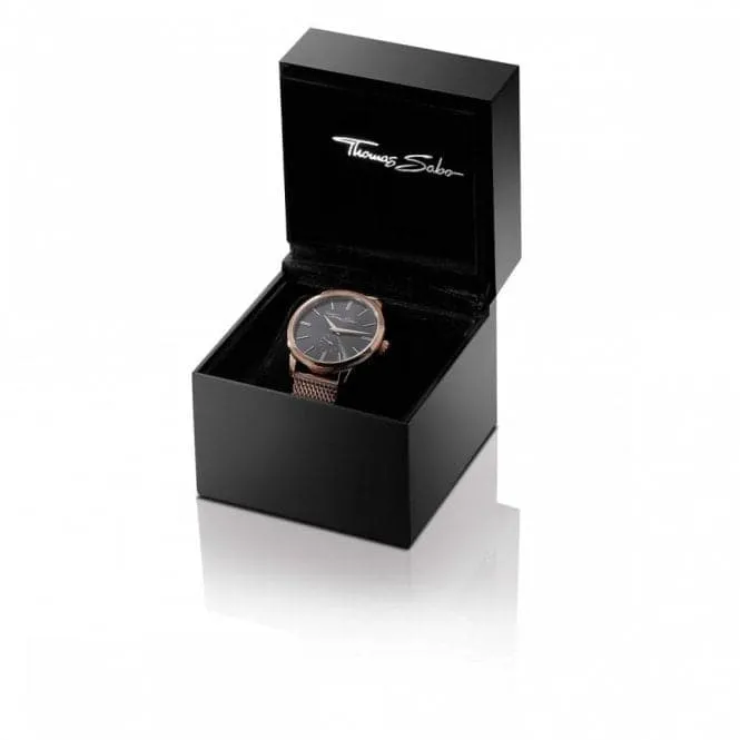 Thomas Sabo Rebel At Heart Steel Black Pyramid Watch WA0320-203-201